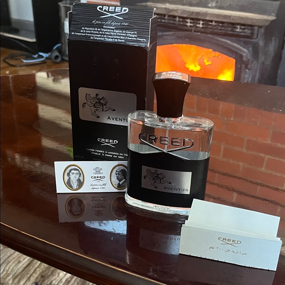 Vintage Creed Aventus Fragrance with Black Accents